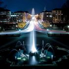 München Nacht Brunnen Friedensengel