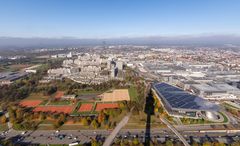 München Olympiapark - View from Olympiaturm - Olympiadorf - 01