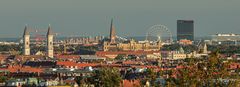 München Panorama im Sonneuntergang