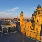 München - Theatinerkirche aus der Luft am frühen morgen