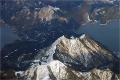 Münchner Hausberge  vom Landeanflug auf MUC