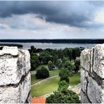 Mündung der Save in die Donau ...