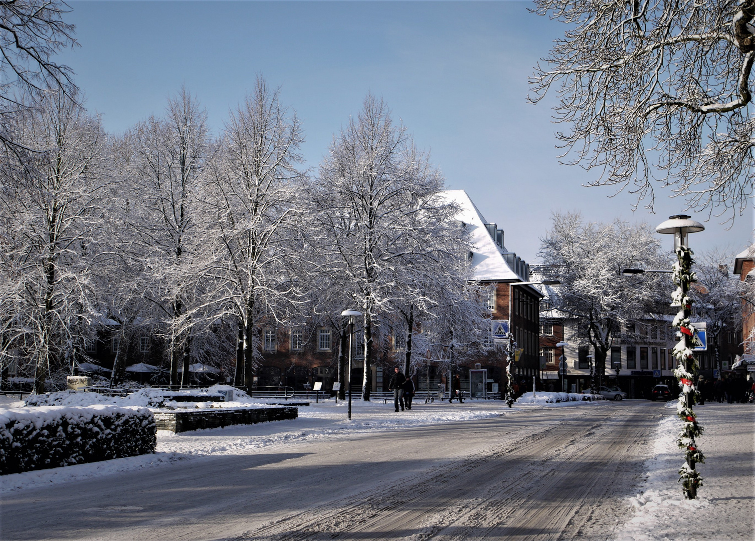 Münster 2010 im Schnee - Vom Hauptbahnhof in die Stadt