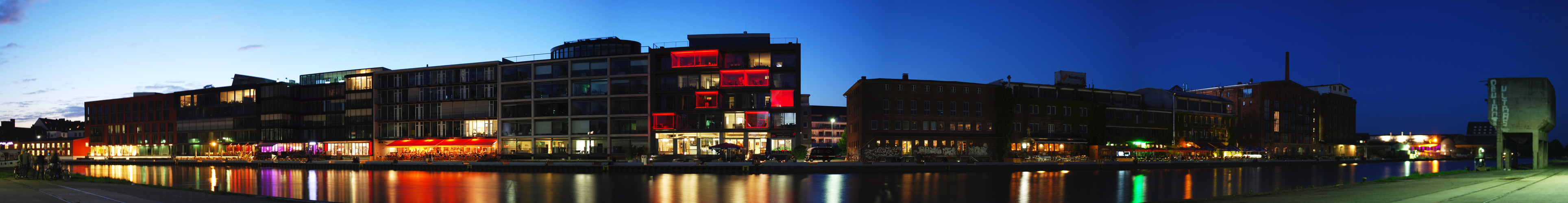 Münster city port by night