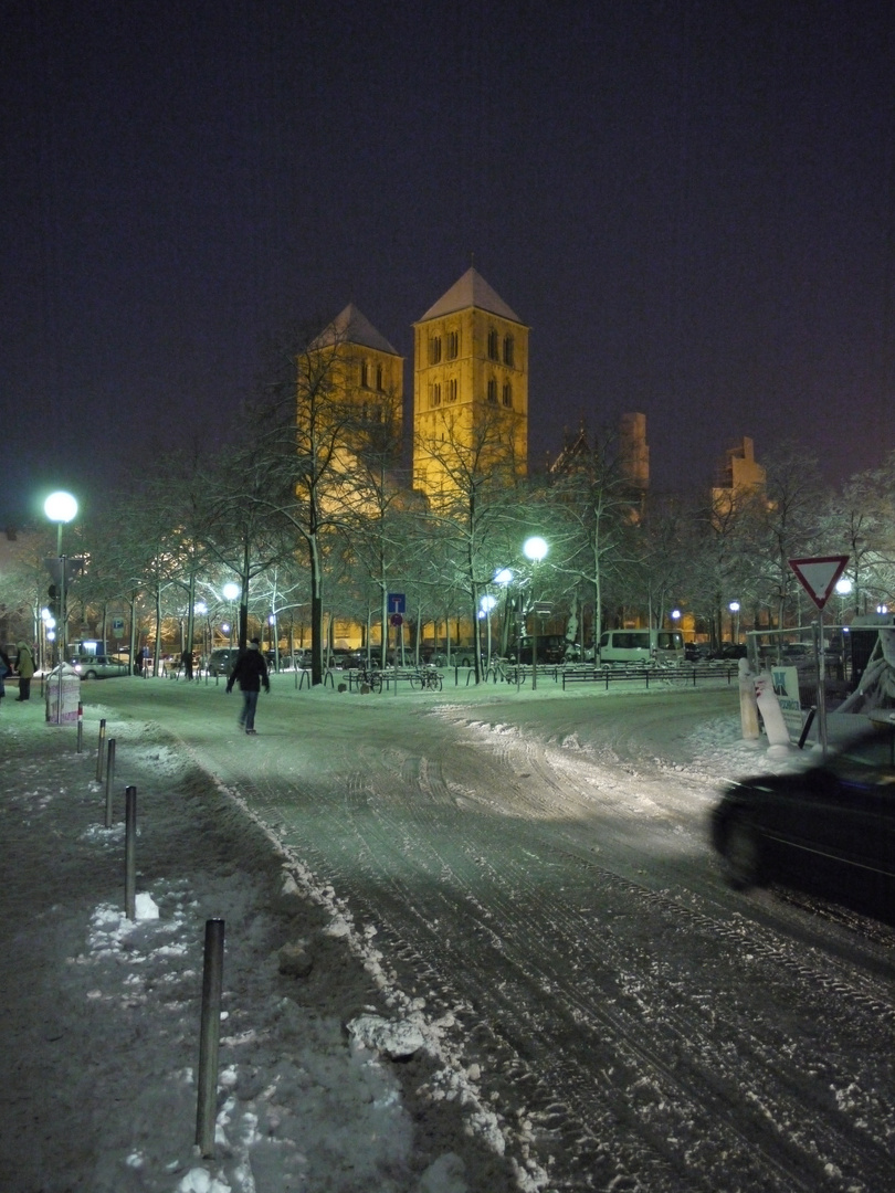 Münster - Domplatz im Schnee im Dezember 2011