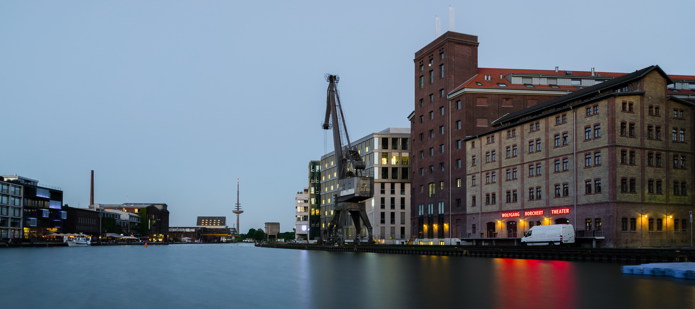 Münster Hafen fast blaue Stunde