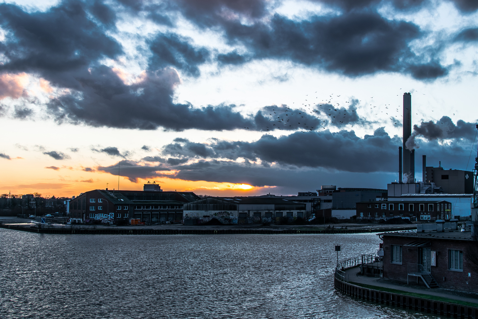 Münster Hafen, Sonnenuntergang