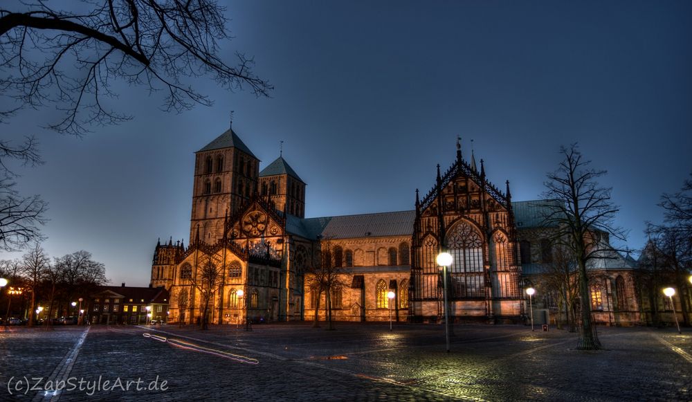 Münster Paulus Dom bei Nacht