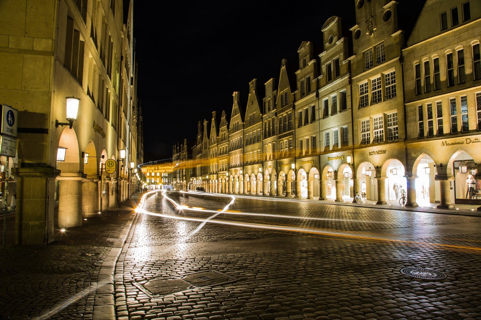 Münster Prinzipalmarkt bei Nacht