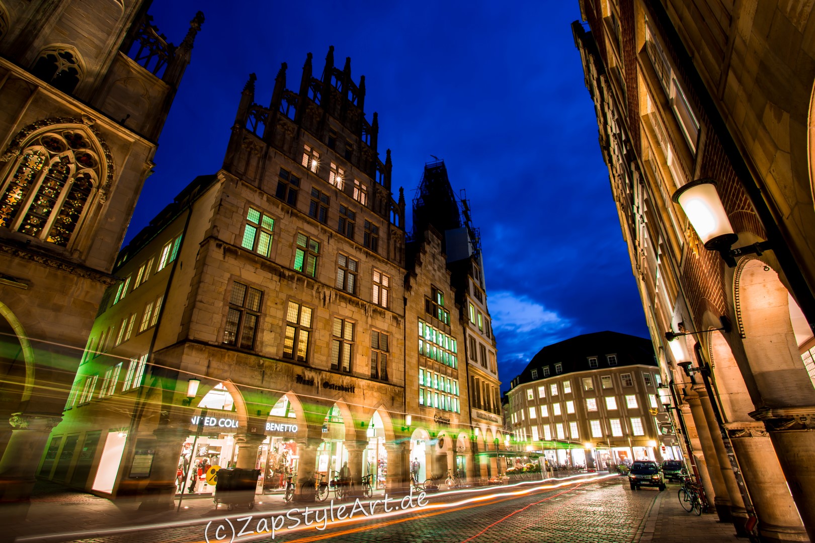 Münster Prinzipalmarkt bei Nacht