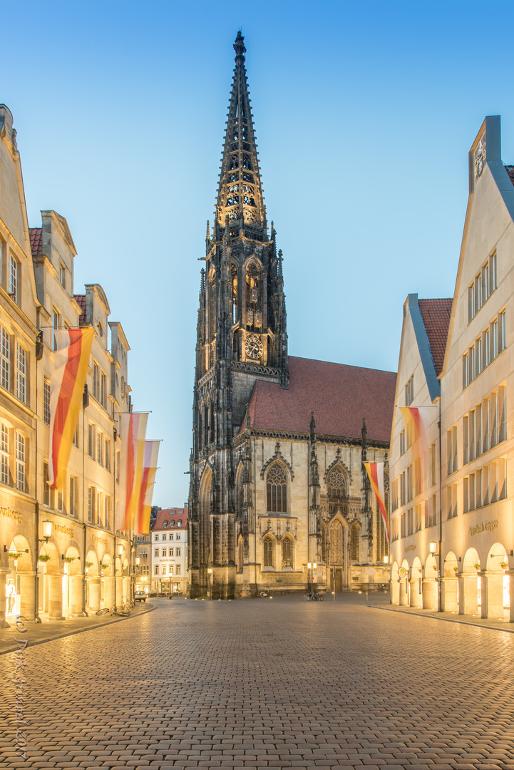 Münster Prinzipalmarkt mit St. Lamberti Kirche