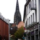 Münster, Salzstrasse mit Bilck auf die Lambertikirche