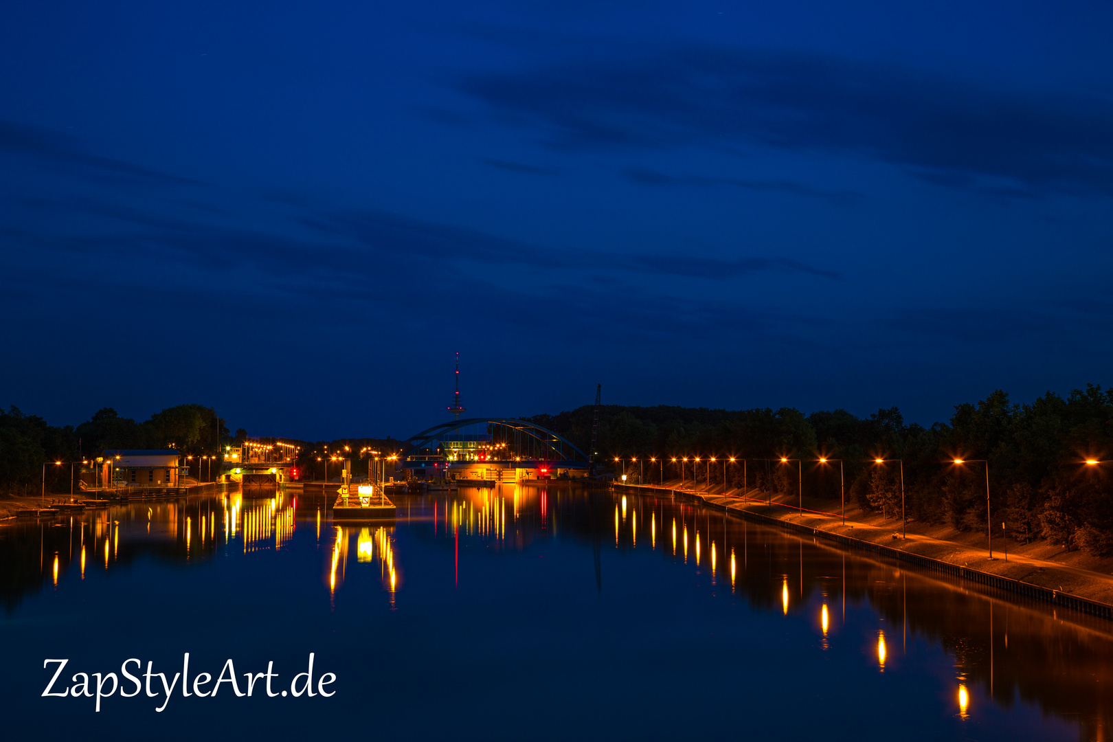 Münster Schleise Bei Nacht