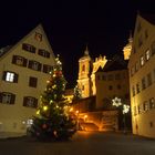 Münsterplatz in Weingarten mit Basilika zur Weihnachtszeit