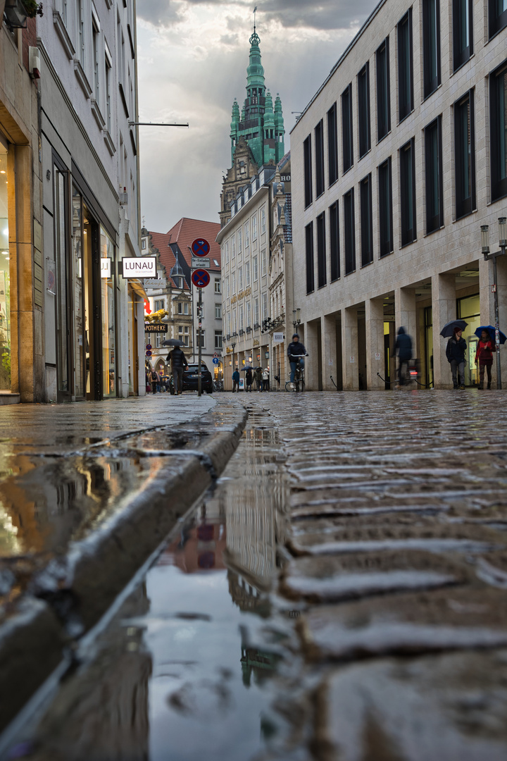 Münster_raining on the street!