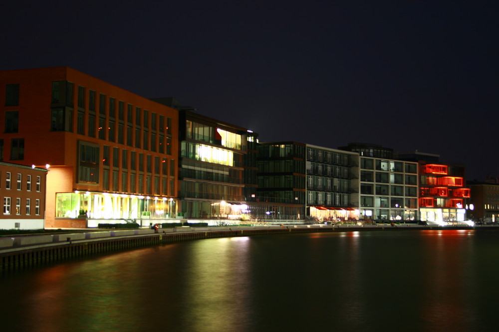 Münsters Hafen bei Nacht