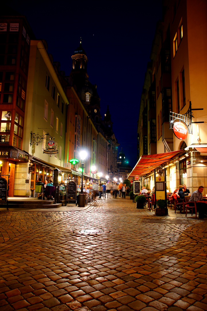 Münzgasse Dresden am Abend