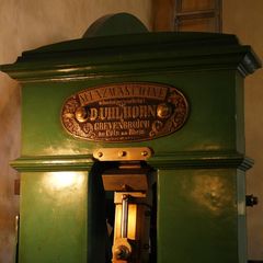 Münzmachine von 1817 (erfunden), gesichtet im Deutschen Museum.