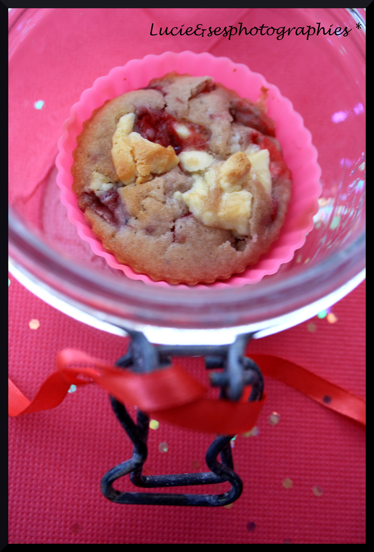 Muffins fraises & chocolat blanc