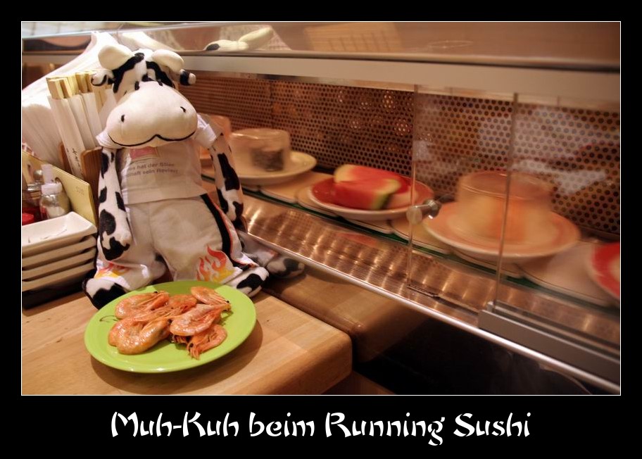 Muh-Kuh beim Running Sushi