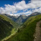 Muhs Panoramaweg, im Lasnitzental, Blick zu Großvenediger und Simonyspitzen