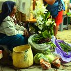 Mujer de flores blancas.