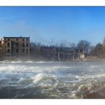 Muldeinsel im Morgendunst