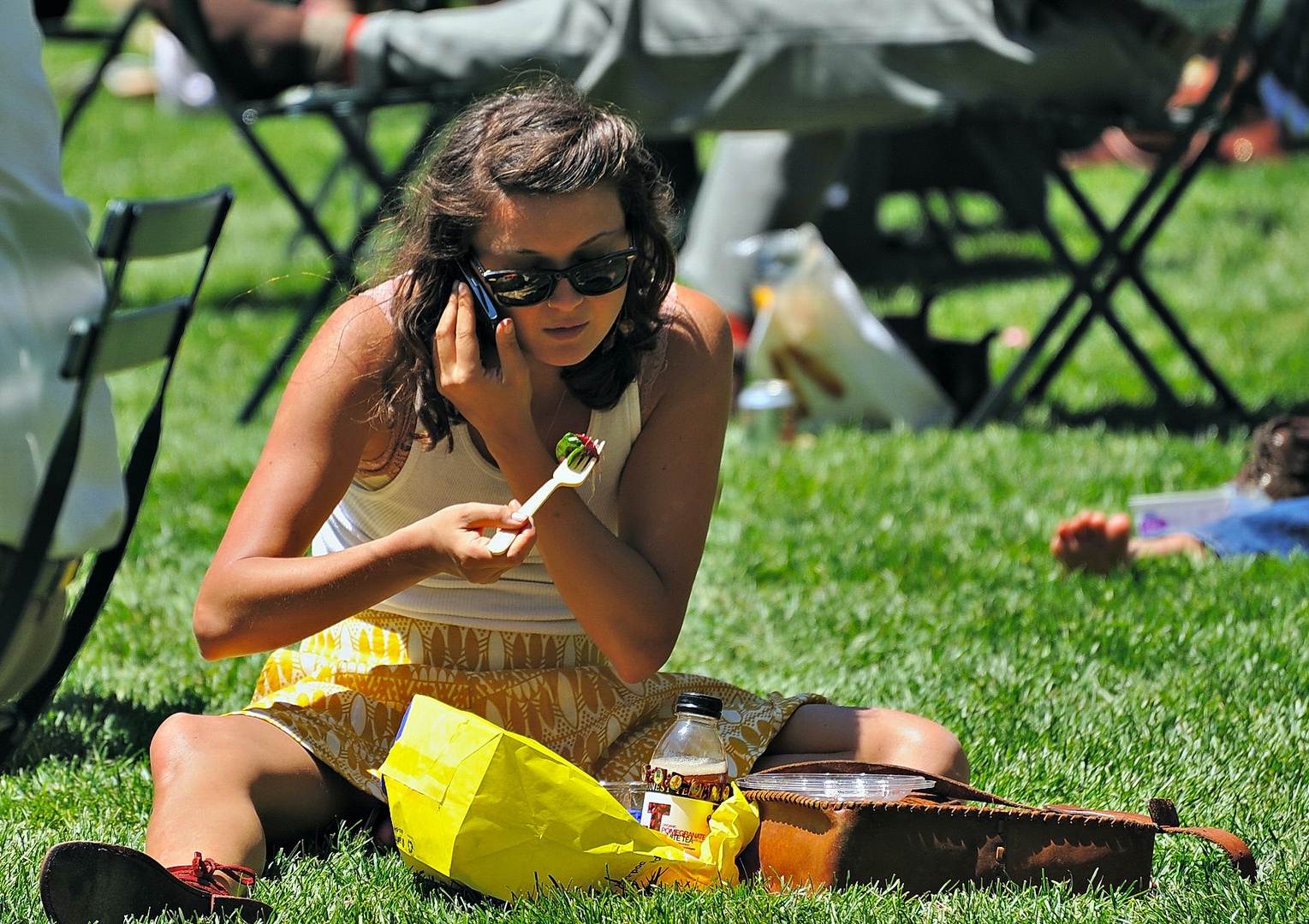 multitasking in Bryant Park 