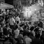 Multitude of people in the ancient market