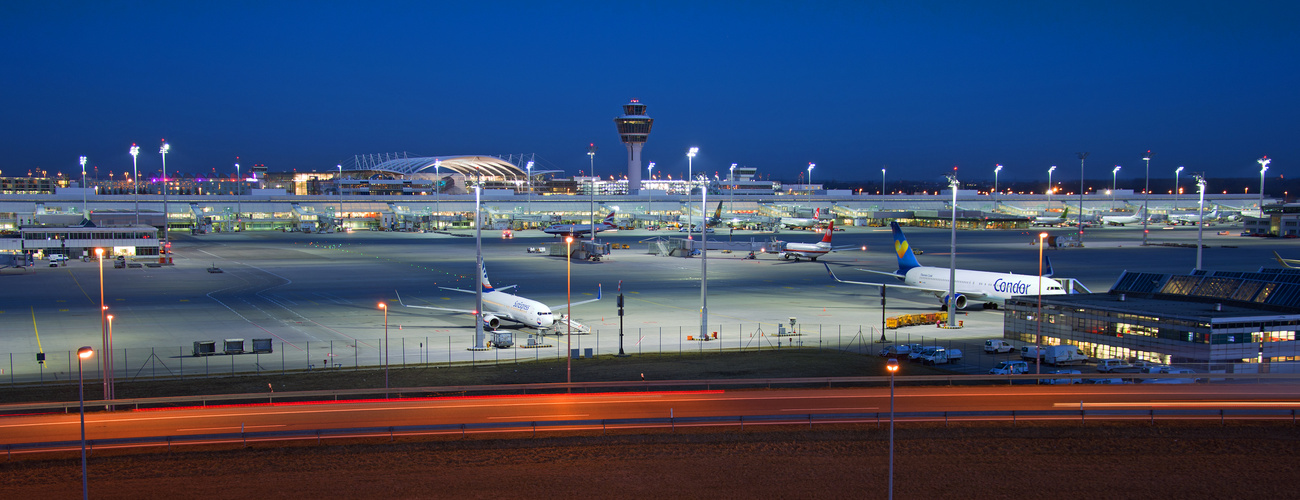 Munich Airport at night