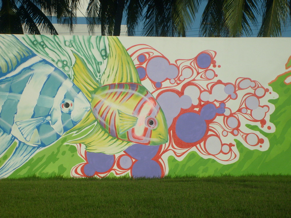 Mural colorido em Jaraguá - Maceió - AL