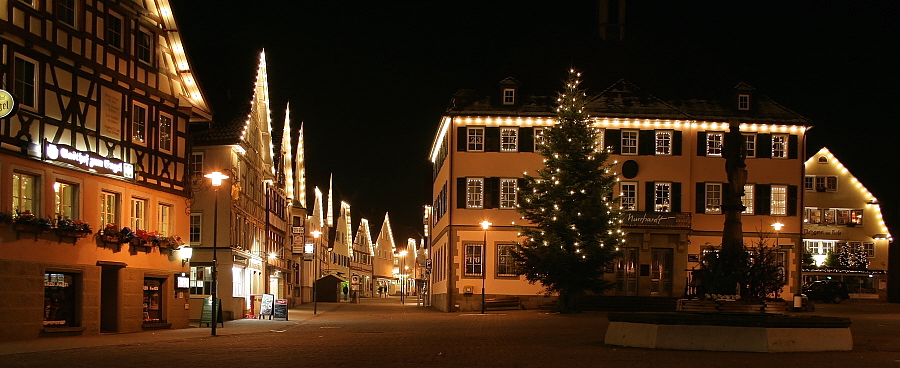 Murrhardter Marktplatz in der Weihnachtszeit