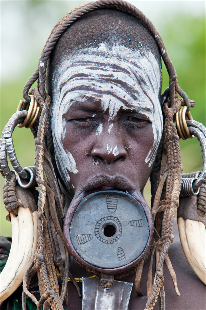 [ Mursi Tribe Woman with Lip Plate ]