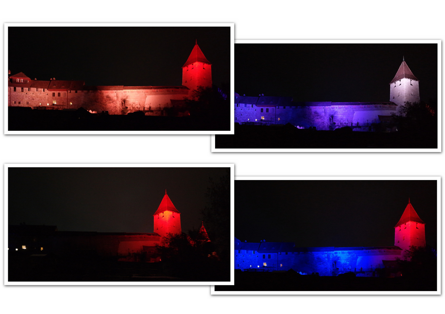 Murten Licht-Festival - Collage der Stadtmauer