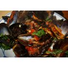 Muscheln in Tomatensauce (frz. Moules sauce tomate')