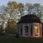 Muschelpavillon bei Sonnenaufgang