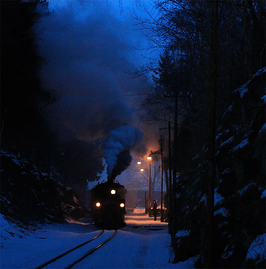 Museumsbahn Schönheide gegen 16,30 Uhr