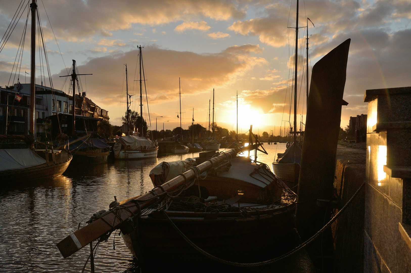 Museumshafen Greifswald im Morgenlicht