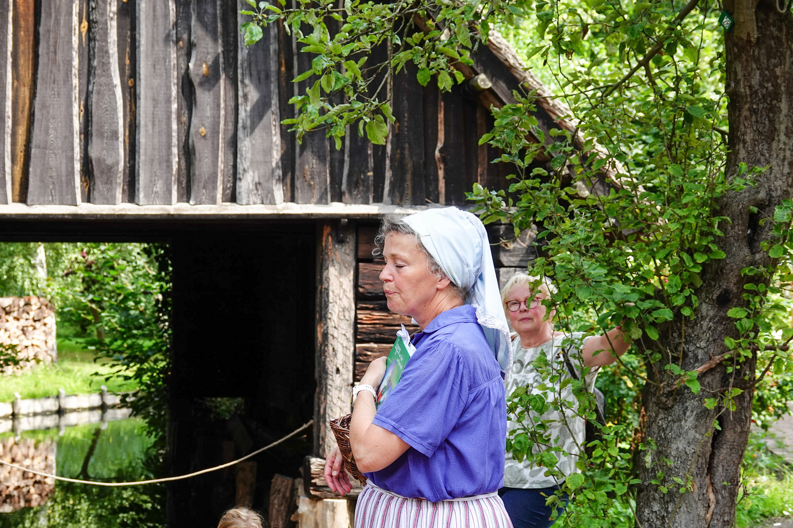 museumsmitarbeiterin in tracht