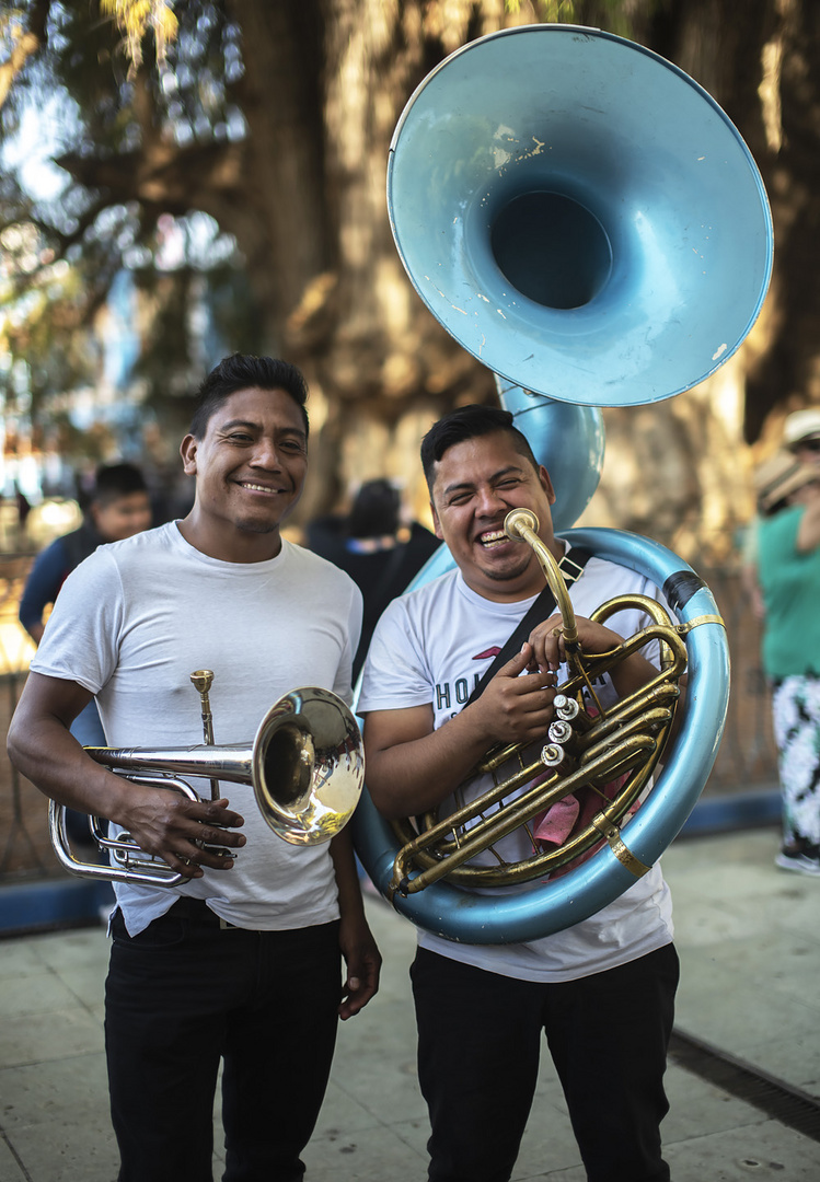 Musicians at a wedding in Santa María del Tule, Mexico