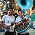 Musicians at a wedding in Santa María del Tule, Mexico