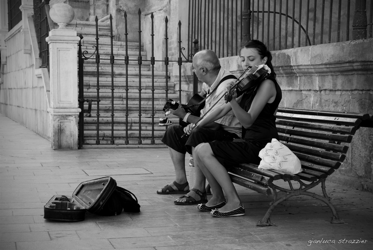 musicisti di strada a Malaga