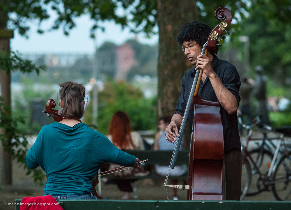 Musikalisches Intermezzo am Rheinufer