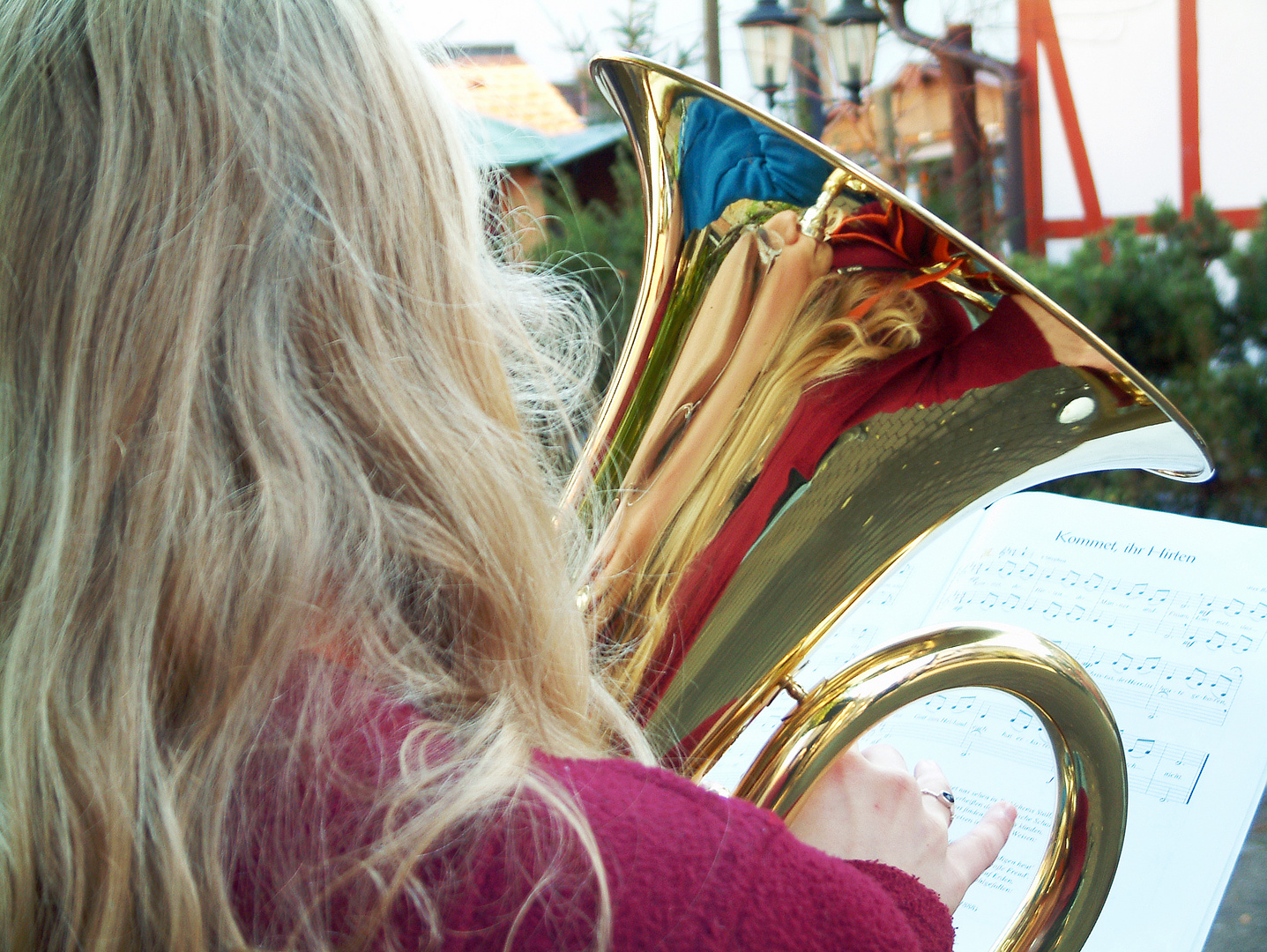 Musikantin in der Tuba