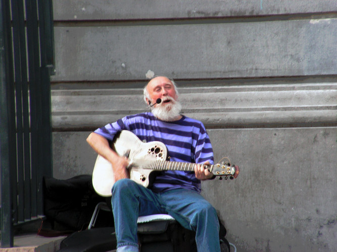 Musiker an der Börse in Brüssel