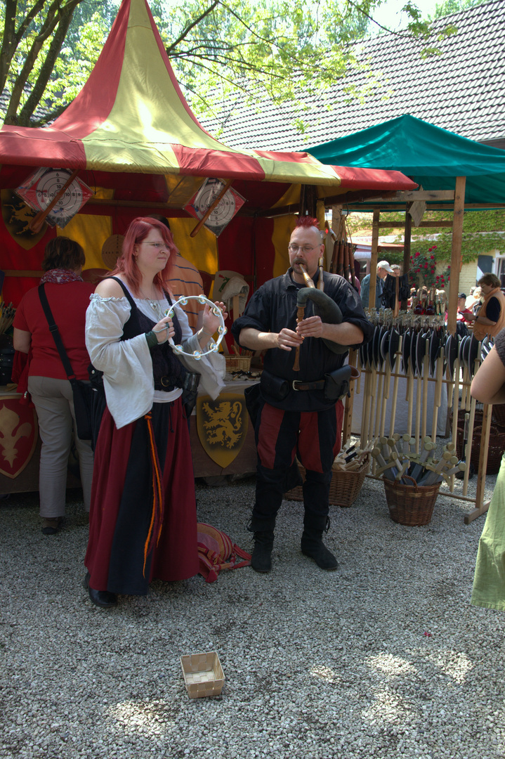 Musiker auf dem Mittelaltermarkt in Langenfeld