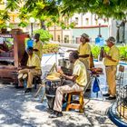 Musiker in einem Park in Santiago de Cuba