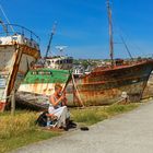 Musikerin in Camaret sur Mer