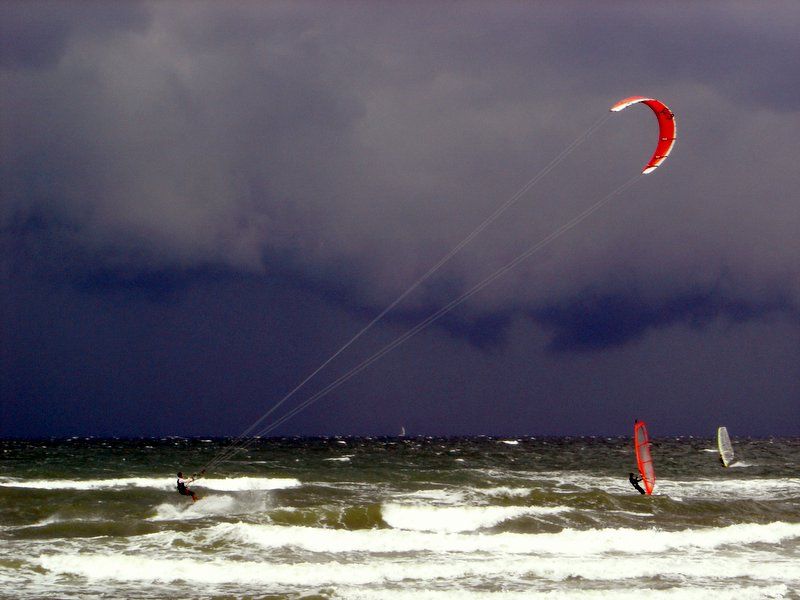 ...mutig bei dem Unwetter