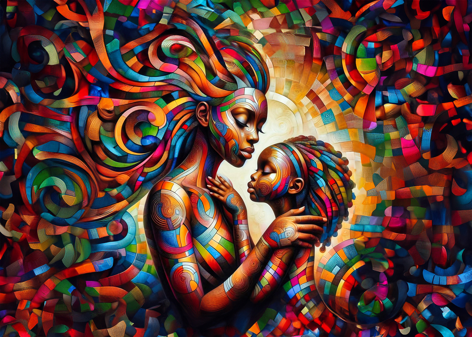 Mutter und Kind- Ein farbiges Band